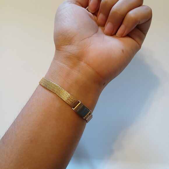 Vtg Elgin Women's Gold Dress Watch Quartz Diamond Black Dial EK230-007 READ - Picture 6 of 15